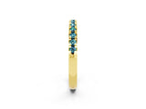Yellow gold Round Cut Blue Topaz Pavé Set Thin Band_2