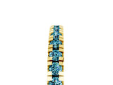 Yellow gold Round Cut Blue Topaz Pavé Set Thin Band_5