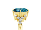 Yellow gold Round Cut Blue Topaz Ring with Side Stones and Four-Prong Setting_41