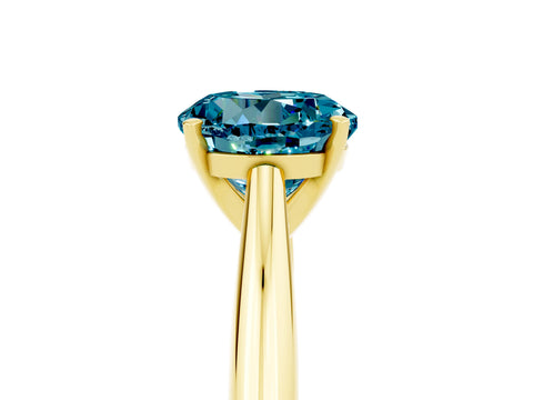 Yellow gold Round Cut Blue Topaz Solitaire Engagement Ring with Cathedral Setting and Four-Prong Mount_17
