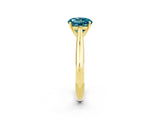 Yellow gold Round Cut Blue Topaz Solitaire Engagement Ring with Cathedral Setting and Four-Prong Mount_26