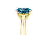Yellow gold Round Cut Blue Topaz Solitaire Engagement Ring with Cathedral Setting and Four-Prong Mount_29