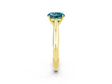 Yellow gold Round Cut Blue Topaz Solitaire Engagement Ring with Cathedral Setting and Four-Prong Mount_80