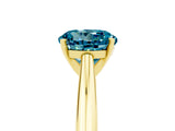 Yellow gold Round Cut Blue Topaz Solitaire Engagement Ring with Cathedral Setting and Four-Prong Mount_83