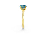 Yellow gold Round Cut Blue Topaz Solitaire Engagement Ring with Classic Band and Four-Prong Setting_26