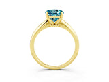 Yellow gold Round Cut Blue Topaz Solitaire Engagement Ring with Classic Band and Four-Prong Setting_27
