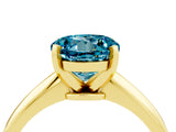 Yellow gold Round Cut Blue Topaz Solitaire Engagement Ring with Classic Band and Four-Prong Setting_28