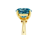 Yellow gold Round Cut Blue Topaz Solitaire Engagement Ring with Classic Band and Four-Prong Setting_29