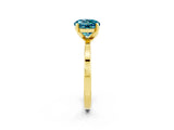 Yellow gold Round Cut Blue Topaz Solitaire Engagement Ring with Classic Band and Four-Prong Setting_38