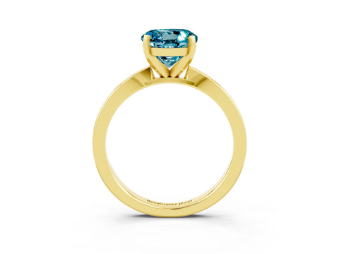 Yellow gold Round Cut Blue Topaz Solitaire Engagement Ring with Classic Band and Four-Prong Setting_39