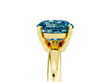 Yellow gold Round Cut Blue Topaz Solitaire Engagement Ring with Round Band and Four-Prong Setting_5