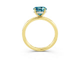 Yellow gold Round Cut Blue Topaz Solitaire Ring with Thin Band and Four-Prong Setting_15