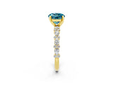 Yellow gold Round Cut Blue Topaz Solitaire with Side Stones, Pave Band, Four-Prong Setting_26