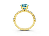 Yellow gold Round Cut Blue Topaz Solitaire with Side Stones, Pave Band, Four-Prong Setting_27