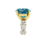 Yellow gold Round Cut Blue Topaz Solitaire with Side Stones, Pave Band, Four-Prong Setting_29