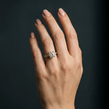 Yellow gold Round Cut Cathedral Pave Diamond Engagement Ring with Six-Prong Setting_12