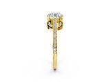 Yellow gold Round Cut Cathedral Pave Diamond Engagement Ring with Six-Prong Setting_37