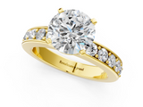 Yellow gold Round Cut Channel Set Diamond Engagement Ring with Four-Prong Setting_260