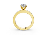 Yellow gold Round Cut Channel Set Diamond Engagement Ring with Four-Prong Setting_262
