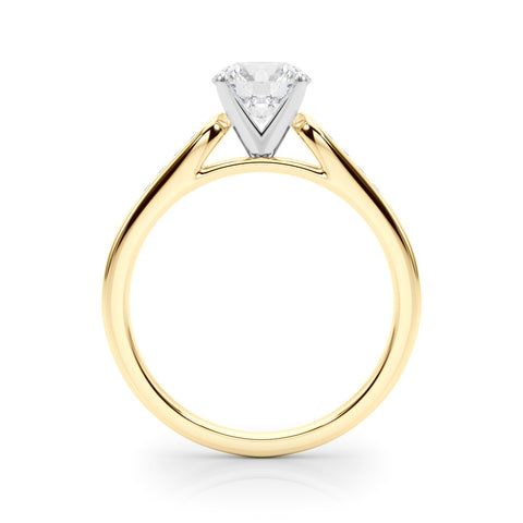 Yellow gold Round Cut Channel Set Solitaire Engagement Ring with Four-Prong Setting 2