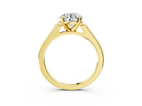 Yellow gold Round Cut Channel Set Solitaire Engagement Ring with Four-Prong Setting_223