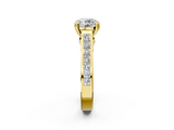 Yellow gold Round Cut Channel Set Solitaire Engagement Ring with Prong Setting_35