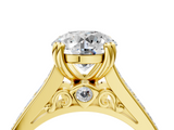 Yellow gold Round Cut Channel Set Solitaire Engagement Ring with Prong Setting_37