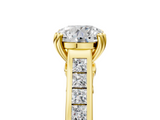 Yellow gold Round Cut Channel Set Solitaire Engagement Ring with Prong Setting_38