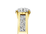 Yellow gold Round Cut Channel Set Solitaire Ring with Four-Prong Setting_11