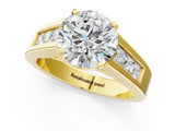 Yellow gold Round Cut Channel Set Solitaire Ring with Four-Prong Setting_7