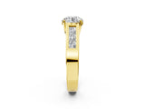 Yellow gold Round Cut Channel Set Solitaire Ring with Four-Prong Setting_8