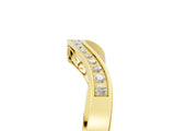 Yellow gold Round Cut Channel Set Wave Band with Pavé Setting_9