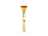 Yellow gold Round Cut Citrine Engagement Ring with Side Stone Accents and Four-Prong Setting_29