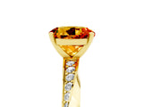 Yellow gold Round Cut Citrine Engagement Ring with Side Stone Accents and Four-Prong Setting_32