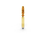 Yellow gold Round Cut Citrine Pavé Set Thin Band_2