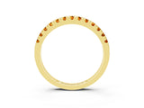 Yellow gold Round Cut Citrine Pavé Set Thin Band_3
