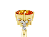 Yellow gold Round Cut Citrine Ring with Side Stones and Four-Prong Setting_41