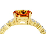 Yellow gold Round Cut Citrine Scattered Round Accent Ring with Prong Setting_16