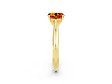 Yellow gold Round Cut Citrine Solitaire Engagement Ring with Cathedral Setting and Four-Prong Mount_26