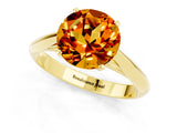 Yellow gold Round Cut Citrine Solitaire Engagement Ring with Cathedral Setting and Four-Prong Mount_31