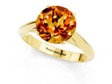 Yellow gold Round Cut Citrine Solitaire Engagement Ring with Cathedral Setting and Four-Prong Mount_73