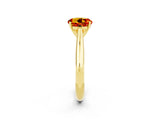 Yellow gold Round Cut Citrine Solitaire Engagement Ring with Cathedral Setting and Four-Prong Mount_74