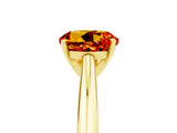 Yellow gold Round Cut Citrine Solitaire Engagement Ring with Cathedral Setting and Four-Prong Mount_77