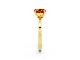 Yellow gold Round Cut Citrine Solitaire Engagement Ring with Classic Band and Four-Prong Setting_26