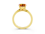 Yellow gold Round Cut Citrine Solitaire Engagement Ring with Classic Band and Four-Prong Setting_27