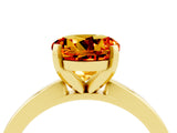 Yellow gold Round Cut Citrine Solitaire Engagement Ring with Classic Band and Four-Prong Setting_28