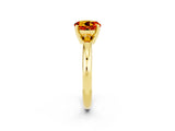 Yellow gold Round Cut Citrine Solitaire Engagement Ring with Round Band and Four-Prong Setting_2