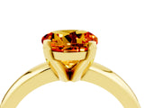 Yellow gold Round Cut Citrine Solitaire Engagement Ring with Round Band and Four-Prong Setting_4