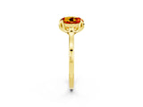 Yellow gold Round Cut Citrine Solitaire Ring with Flower Prong Setting and Classic Band_14