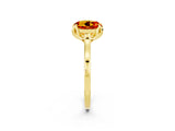 Yellow gold Round Cut Citrine Solitaire Ring with Flower Prong Setting and Classic Band_38